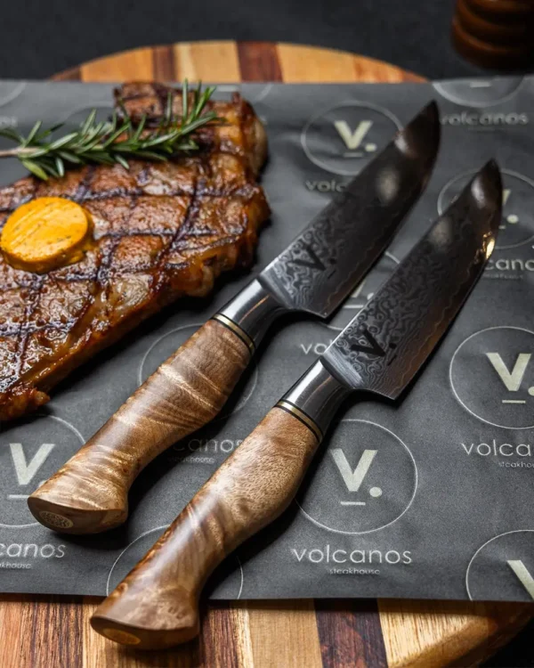 Volcanos 2 Steak Knife Box Gift Set